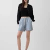 6" gemakkelijke korte broek van linnenmix