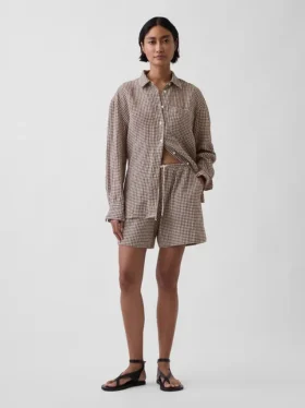 6" gemakkelijke korte broek van linnenmix