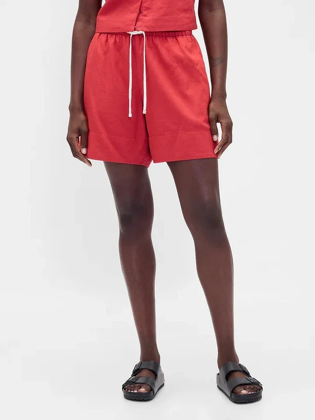 6" gemakkelijke korte broek van linnenmix