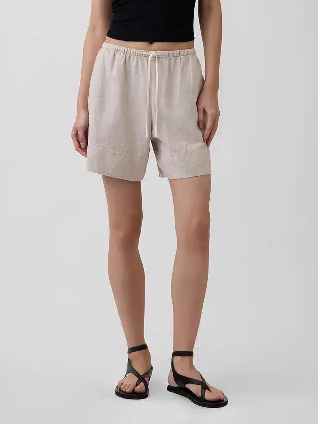 6" gemakkelijke korte broek van linnenmix