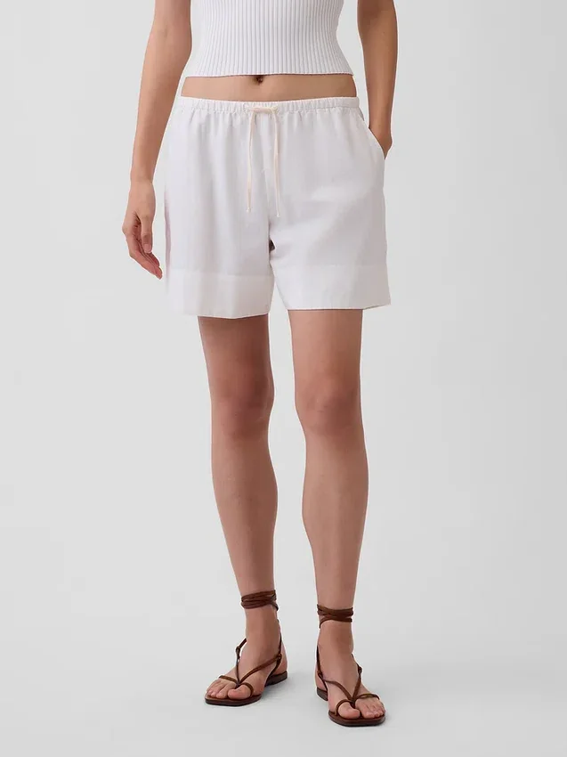 6" gemakkelijke korte broek van linnenmix
