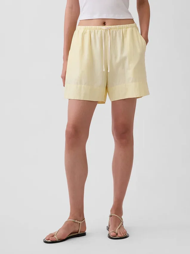 6" gemakkelijke korte broek van linnenmix