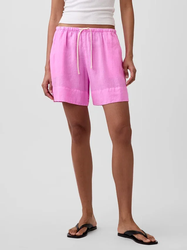 6" gemakkelijke korte broek van linnenmix