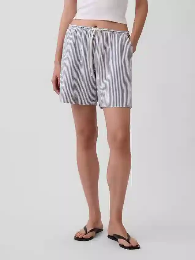 6" gemakkelijke korte broek van linnenmix