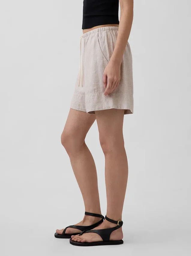 6" gemakkelijke korte broek van linnenmix