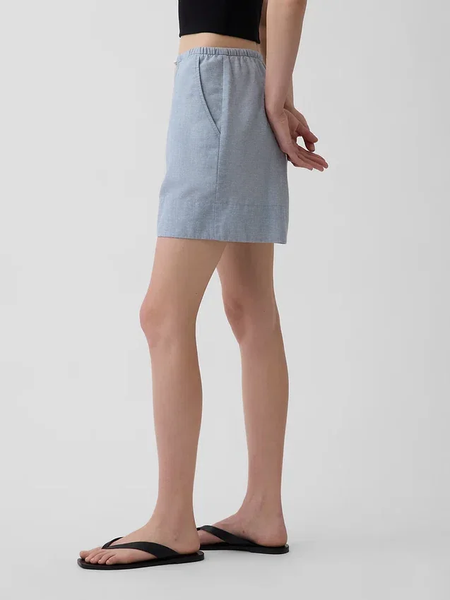 6" gemakkelijke korte broek van linnenmix