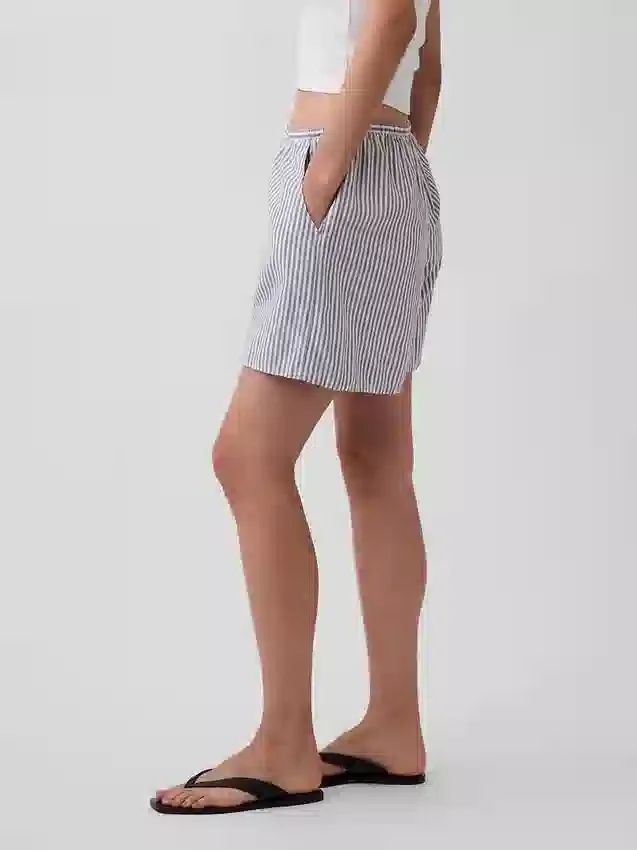6" gemakkelijke korte broek van linnenmix