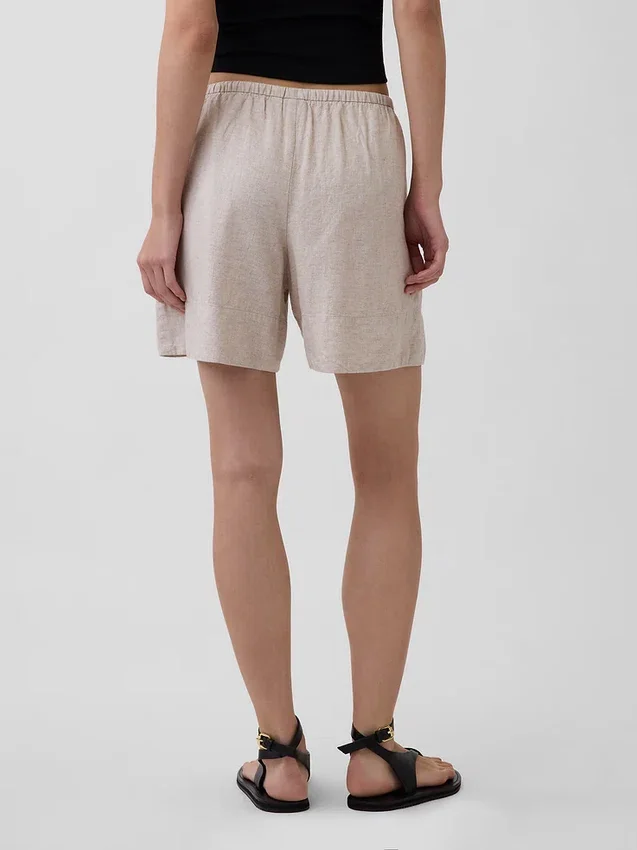 6" gemakkelijke korte broek van linnenmix