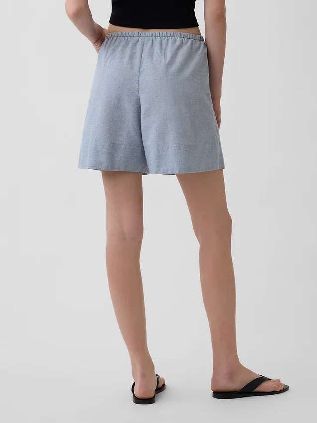 6" gemakkelijke korte broek van linnenmix