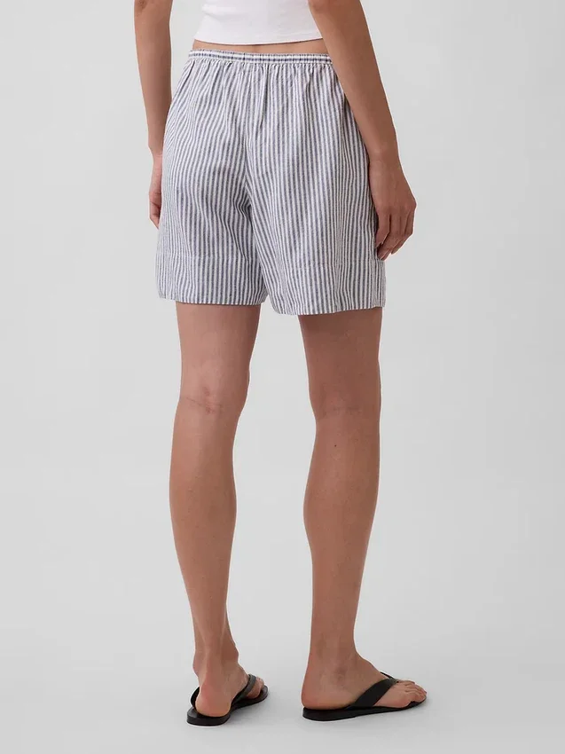 6" gemakkelijke korte broek van linnenmix