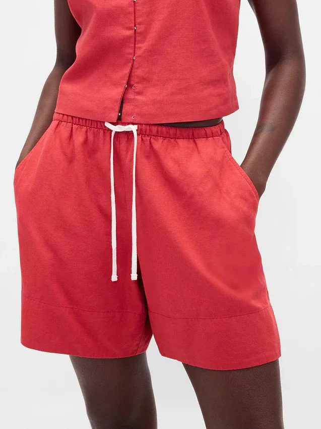 6" gemakkelijke korte broek van linnenmix