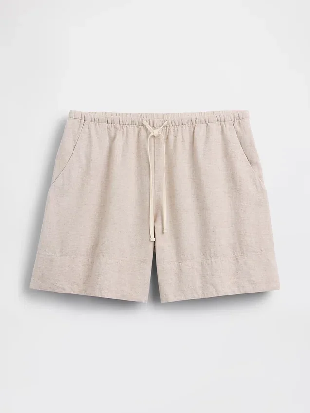 6" gemakkelijke korte broek van linnenmix