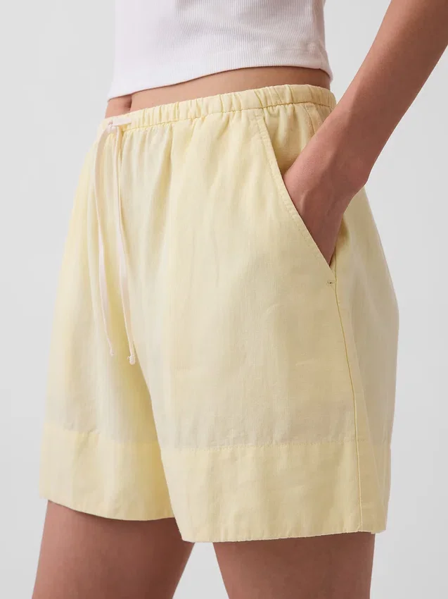 6" gemakkelijke korte broek van linnenmix