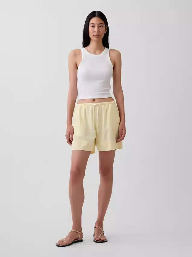 6" gemakkelijke korte broek van linnenmix