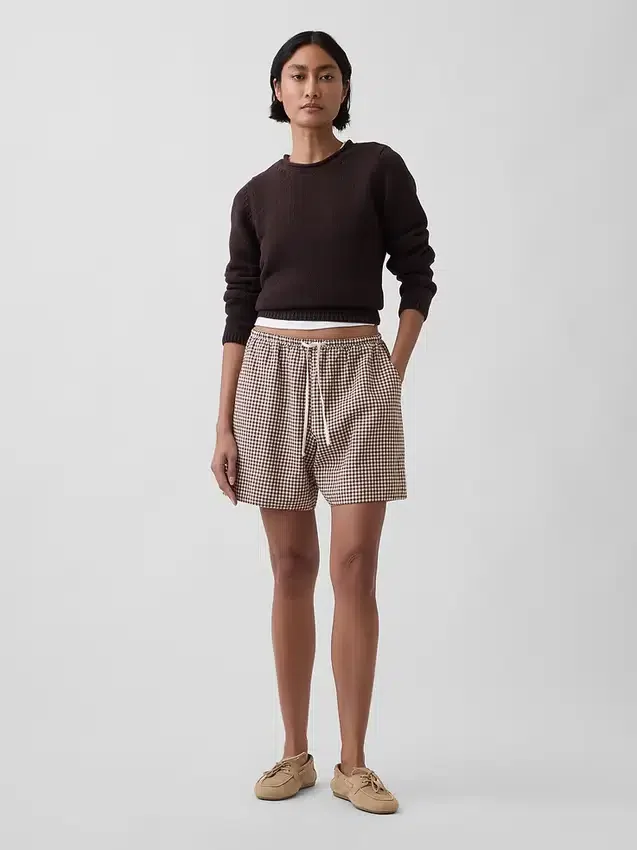 6" gemakkelijke korte broek van linnenmix