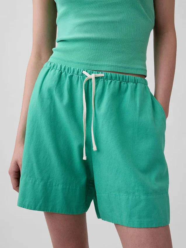 6" gemakkelijke korte broek van linnenmix