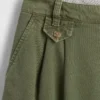 6" mid-rise twill geplooide korte broek