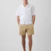 7,5" korte broek van linnen-katoen