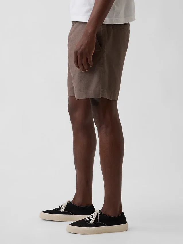 7,5" korte broek van linnen-katoen