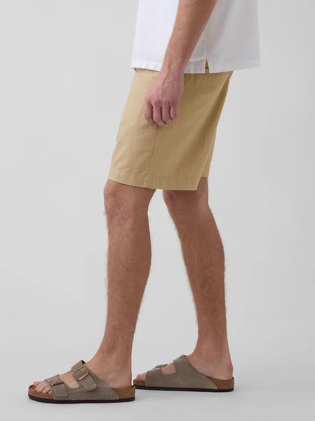 7,5" korte broek van linnen-katoen