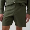 7,5" korte broek van linnen-katoen