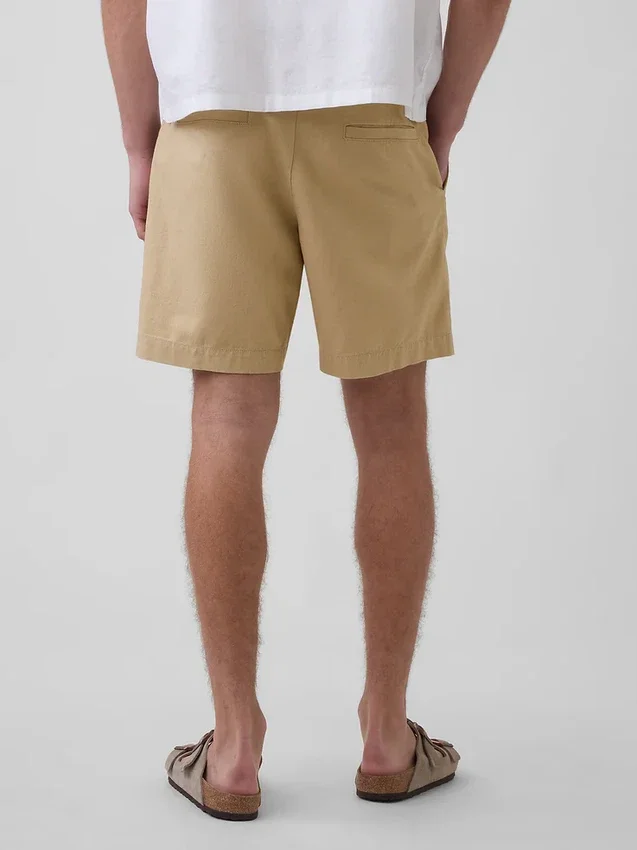 7,5" korte broek van linnen-katoen