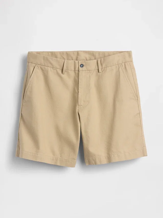 7,5" korte broek van linnen-katoen