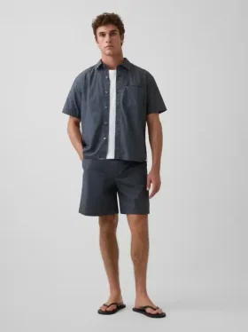 7" popeline relaxte korte broek