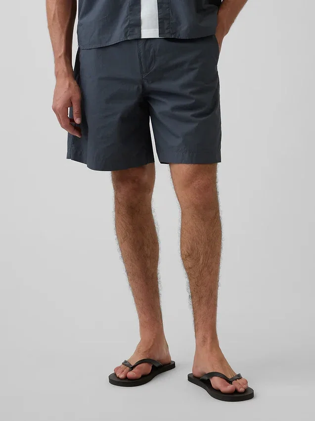 7" popeline relaxte korte broek