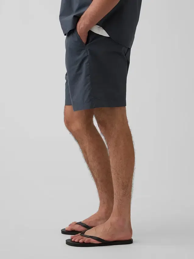 7" popeline relaxte korte broek