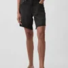 8" loszittende denim korte broek met middelhoge taille