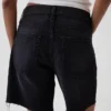 8" loszittende denim korte broek met middelhoge taille