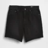 8" loszittende denim korte broek met middelhoge taille