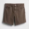 8" loszittende denim korte broek met middelhoge taille