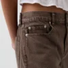 8" loszittende denim korte broek met middelhoge taille