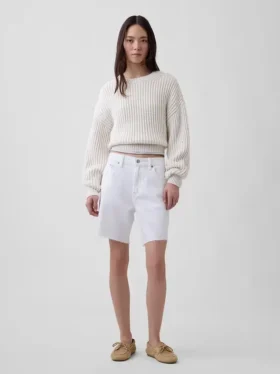 8" ultrazachte, loszittende korte broek met middelhoge taille