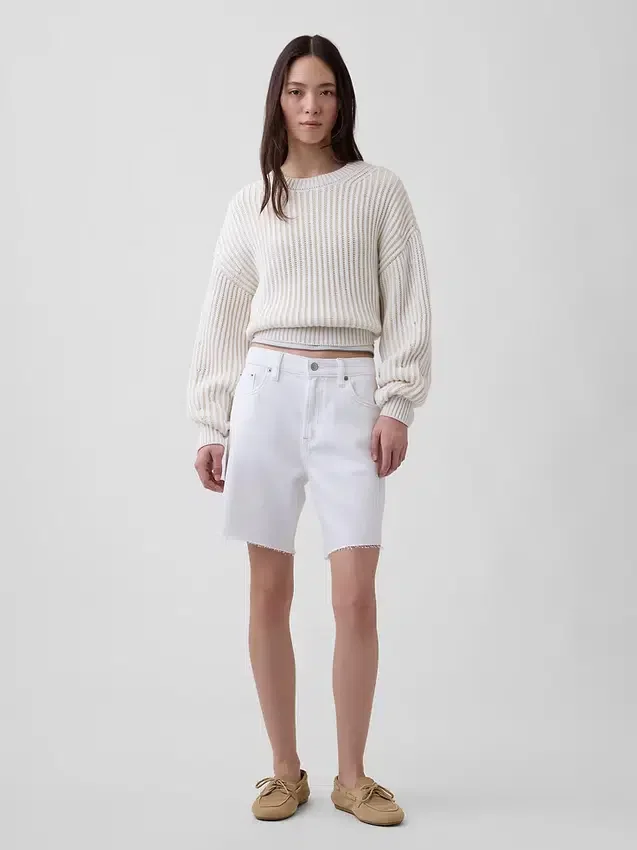 8" ultrazachte, loszittende korte broek met middelhoge taille