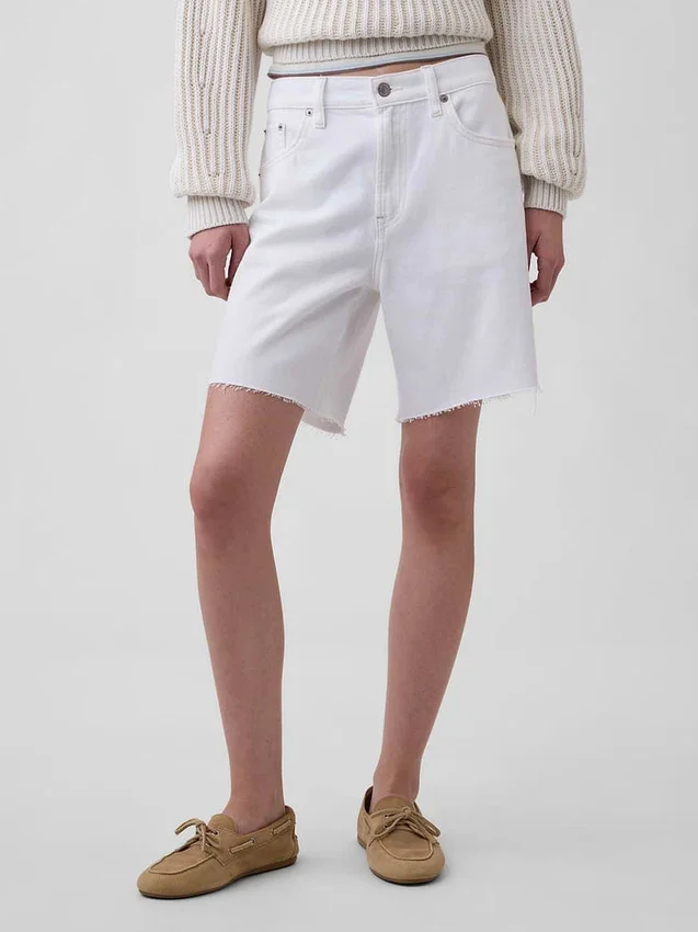 8" ultrazachte, loszittende korte broek met middelhoge taille