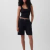 9" korte broek van linnenmix met lage taille