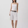 9" korte broek van linnenmix met lage taille