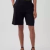 9" korte broek van linnenmix met lage taille