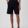 9" korte broek van linnenmix met lage taille
