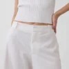 9" korte broek van linnenmix met lage taille