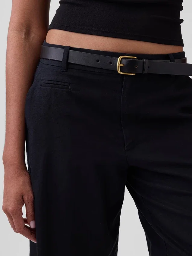 9" korte broek van linnenmix met lage taille