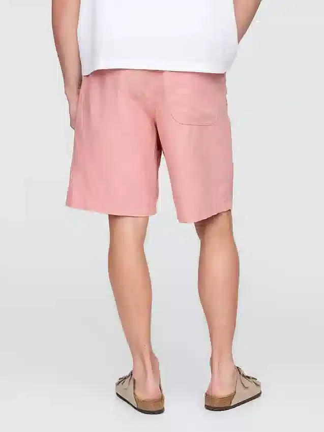 9" linnen-katoen-korte broek