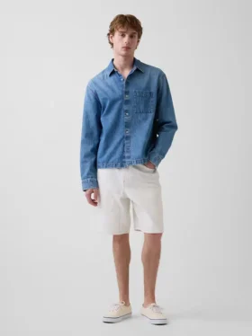 9" loszittende denim korte broek voor carpenters