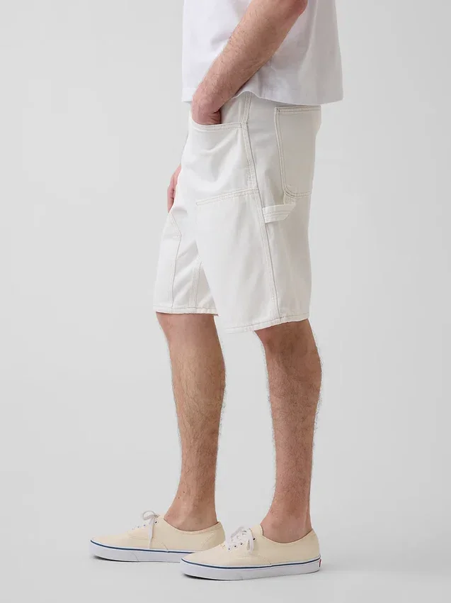 9" loszittende denim korte broek voor carpenters