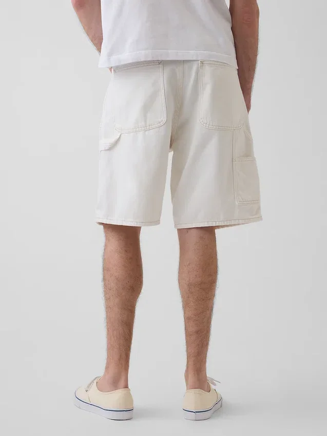 9" loszittende denim korte broek voor carpenters