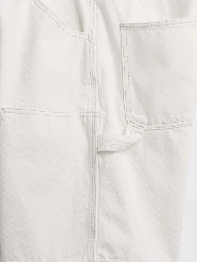 9" loszittende denim korte broek voor carpenters