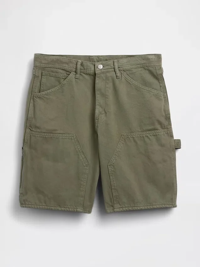 9" loszittende denim korte broek voor carpenters